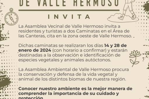 Buena propuesta de caminata: hacia las canteras de Valle Hermoso